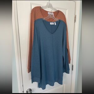 QVC Denim & Co soft long sweaters BUNDLE